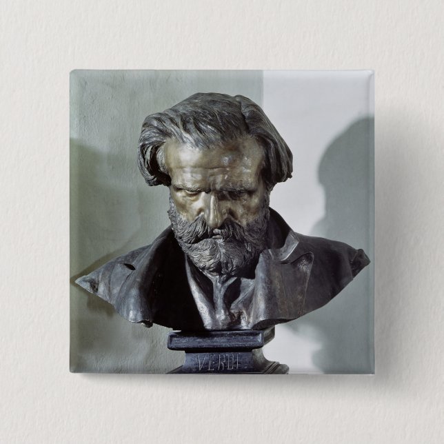 Badge Carré 5 Cm Buste de Giuseppe Verdi (Devant)