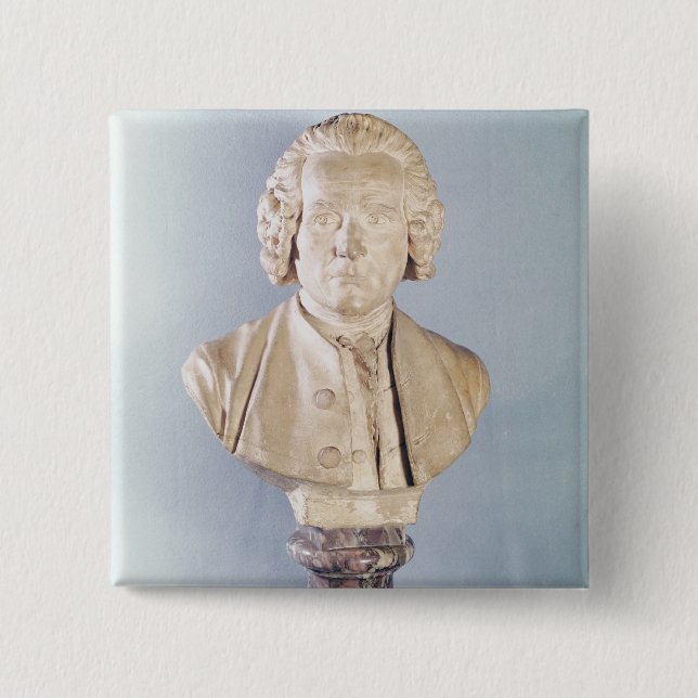 Badge Carré 5 Cm Buste de Jean-Jacques Rousseau (Devant)