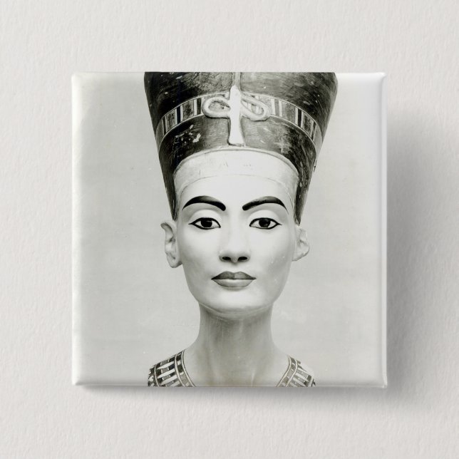 Badge Carré 5 Cm Buste de la Reine Nefertiti (Devant)