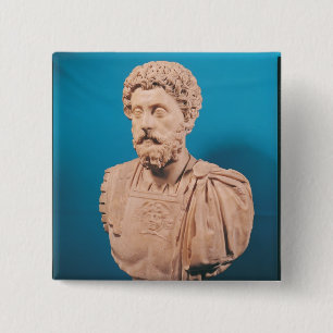 Badge Carré 5 Cm Buste de Marcus Aurelius