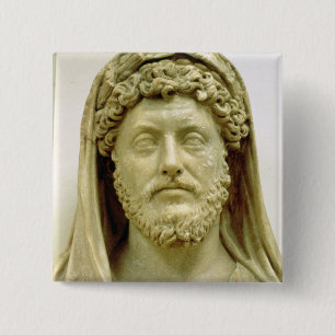 Badge Carré 5 Cm Buste de portrait de Marcus Aurelius