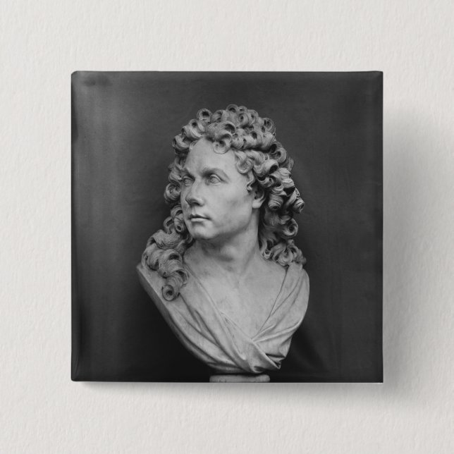 Badge Carré 5 Cm Buste de Robert de Cotte, 1707 (Devant)