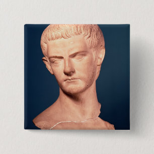 Badge Carré 5 Cm Buste d'empereur Caligula de la Thrace, ANNONCE