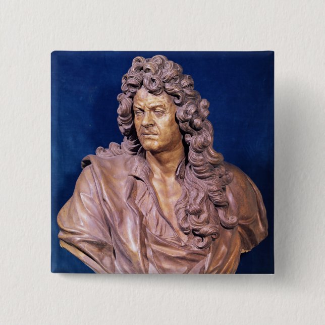 Badge Carré 5 Cm Buste en Jean Baptiste Lully (Devant)