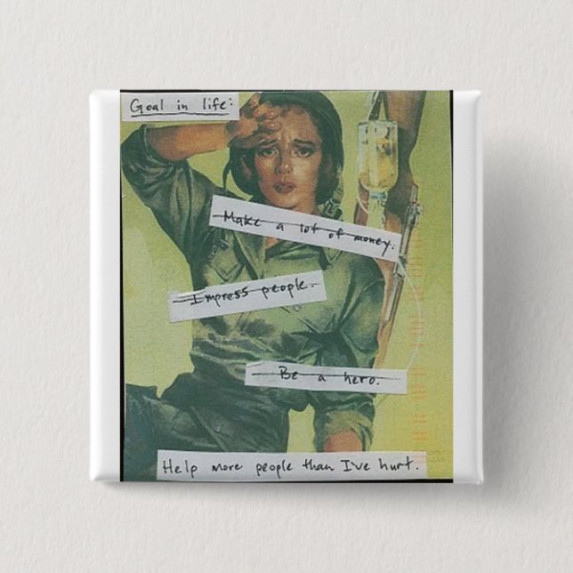 Badge Carré 5 Cm But dans la vie (Devant)