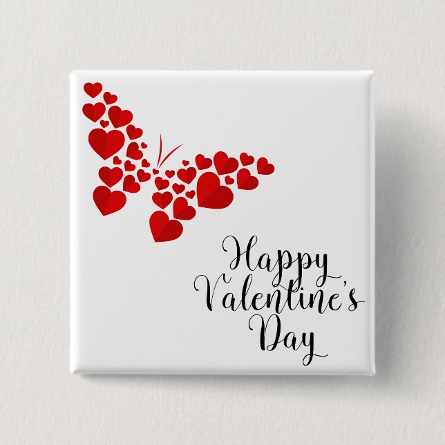 Badge Carré 5 Cm Butterfly of hearts (Devant)