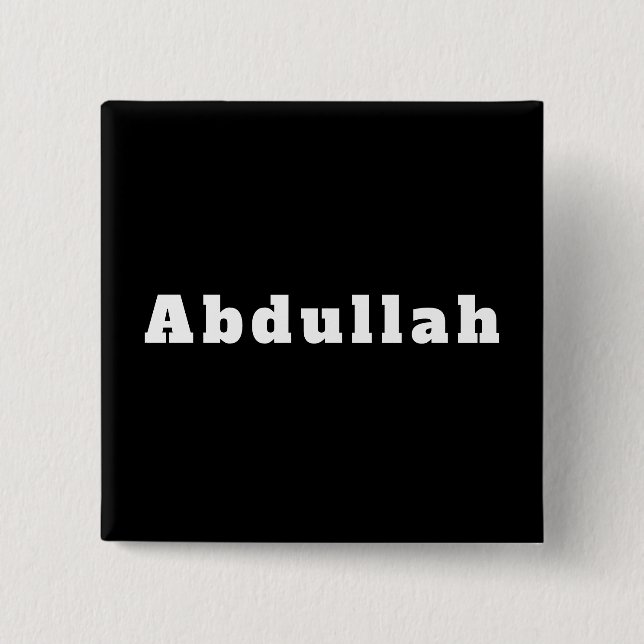 Badge Carré 5 Cm Button, Abdallah (Devant)