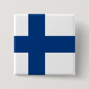 Badge Carré 5 Cm Button with Flag of Finland