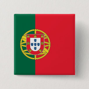 Badge Carré 5 Cm Button with Flag of Portugal