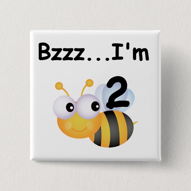 Badge Carré 5 Cm Buzz Bumblebee 2e Anniversaire T-shirts et cadeaux (Devant)
