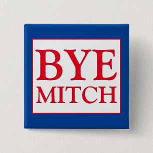Badge Carré 5 Cm Bye Mitch McConnell Vote Élection bleue du Sénat