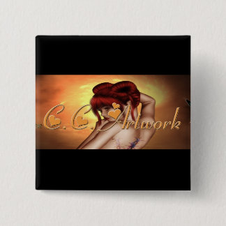 Badge Carré 5 Cm C.C. Pin d'illustration