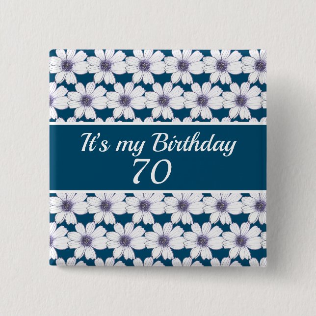 Badge Carré 5 Cm C’est mon anniversaire de naissance (Devant)