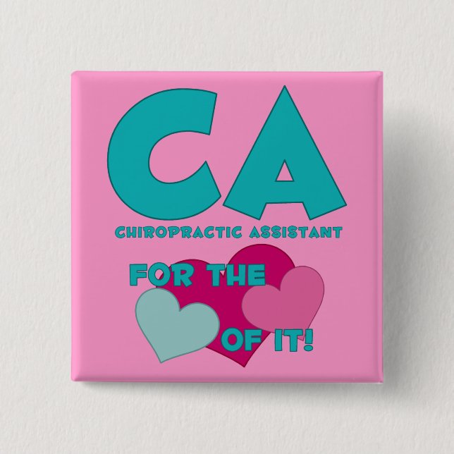 Badge Carré 5 Cm CA Pour l'amour du bouton It (Devant)