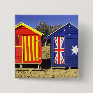 Badge Carré 5 Cm Cabines de Bain, Plage de Middle Brighton, Port 2