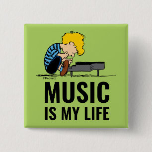 Badge Carré 5 Cm cacahuètes   Schroeder