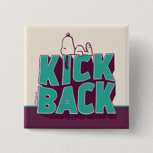 Badge Carré 5 Cm cacahuètes   Snoopy Kickback