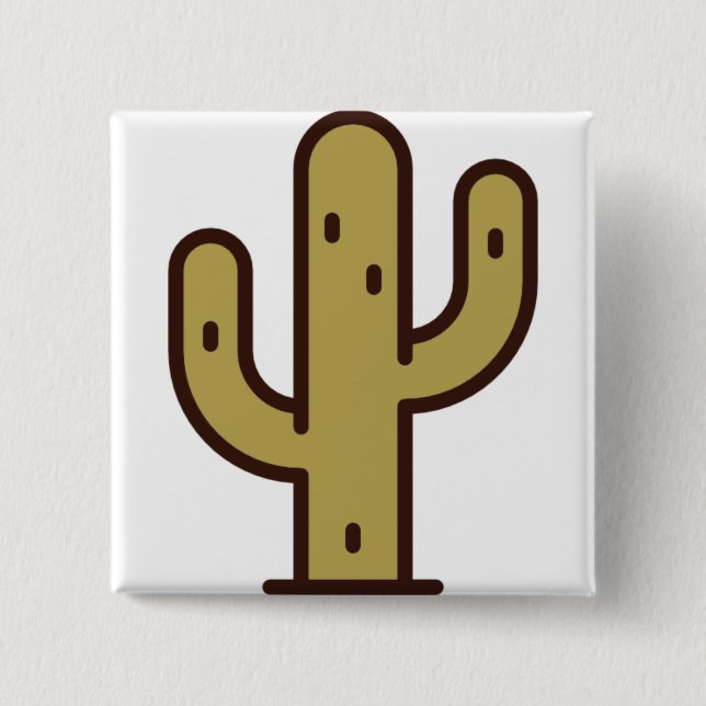 Badge Carré 5 Cm cactus (Devant)