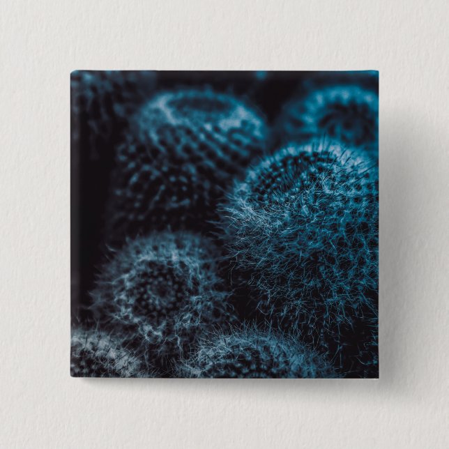 Badge Carré 5 Cm Cactus foncé (Devant)