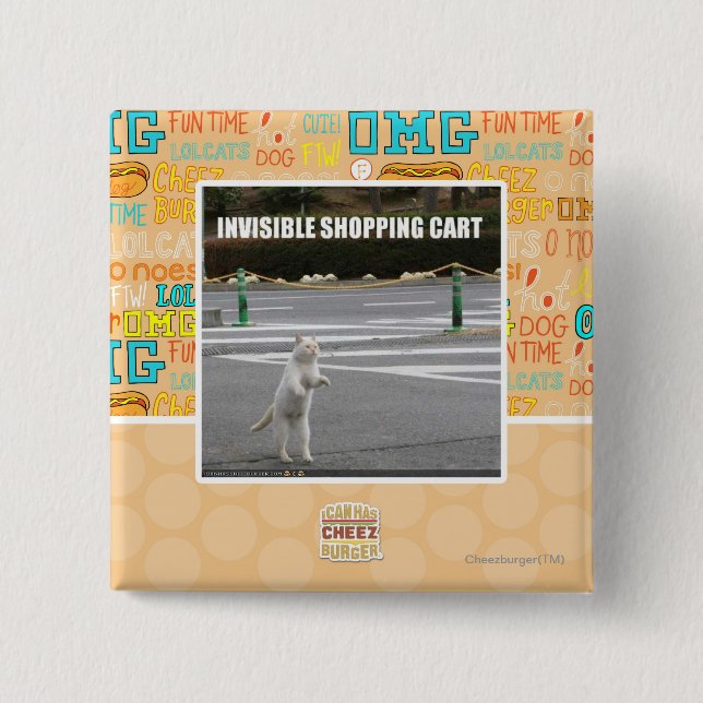 BADGE CARRÉ 5 CM CADDIE INVISIBLE (Devant)