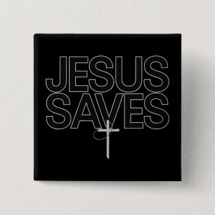 Badge Carré 5 Cm Cadeau chrétien Jésus Foi Verset de la Bible