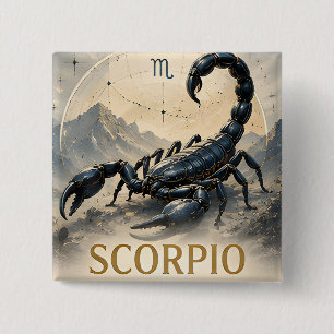 Badge Carré 5 Cm Cadeau d'astrologie d'anniversaire du signe du zod