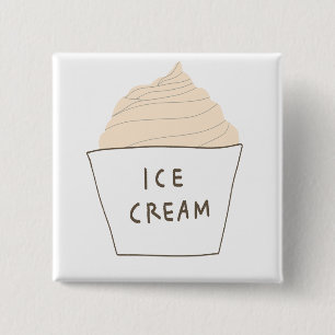 Badge Carré 5 Cm Cadeau de dessert en gobelet en papier de glace à