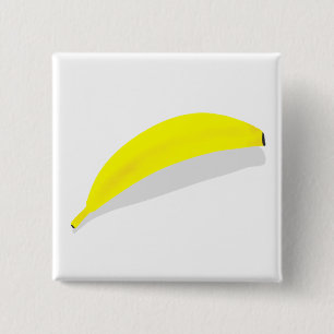 Badge Carré 5 Cm Cadeau de fruit de banane jaune vif