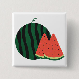 Badge Carré 5 Cm Cadeau de fruit d'été pastèque fraîche