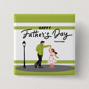 Badge Carré 5 Cm Cadeau de la fête des pères pour papa Photo et n