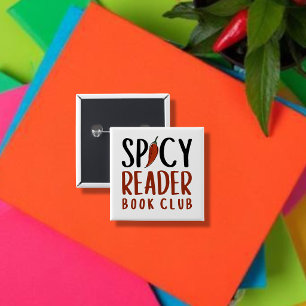 Badge Carré 5 Cm Cadeau de typographie du club de lecture Spicy Rea
