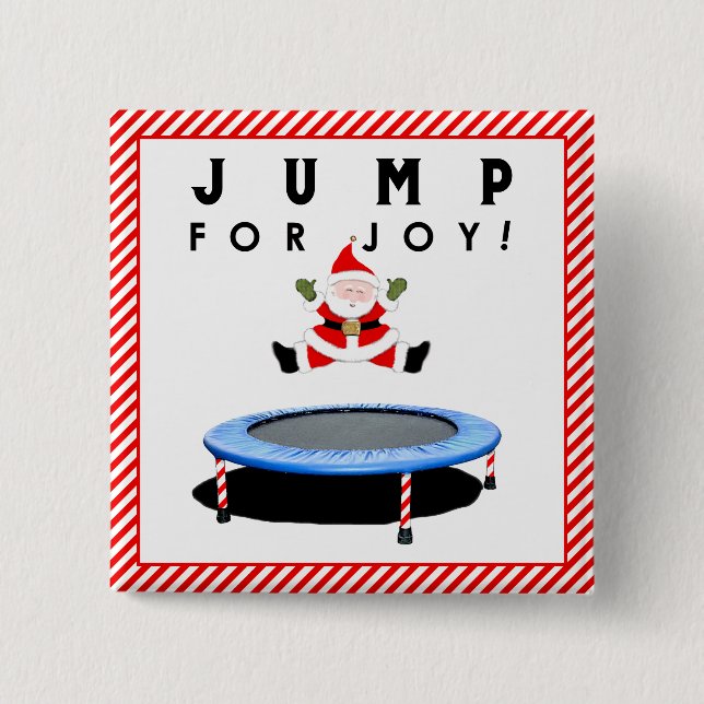 Badge Carré 5 Cm Cadeau de vacances Trampoline (Devant)