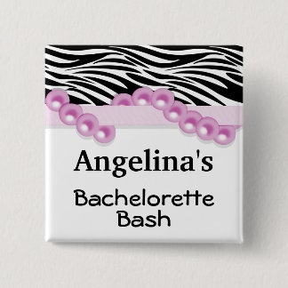Badge Carré 5 Cm Cadeau d'invité de perles et de ruban de roses