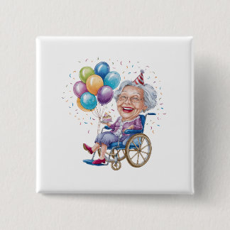 Badge Carré 5 Cm Cadeau drôle d'anniversaire pour grand-mère pour t