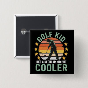 Badge Carré 5 Cm Cadeau drôle pour enfants de golf & amateur de gol