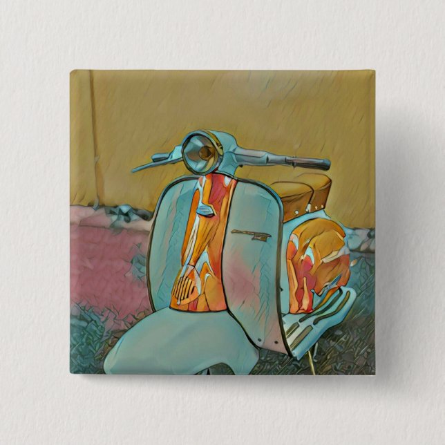 Badge Carré 5 Cm Cadeau pour motard (Devant)