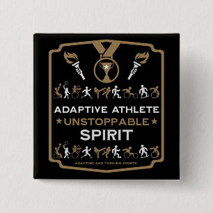 Badge Carré 5 Cm Cadeau sportif Adaptive Handicap