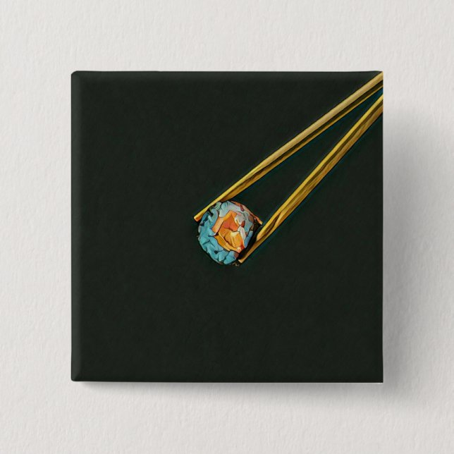 Badge Carré 5 Cm cadeau sushi cool (Devant)