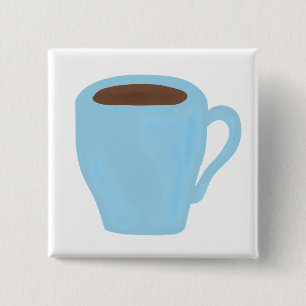 Badge Carré 5 Cm Cadeau Tasse à Café Bleu Ciel