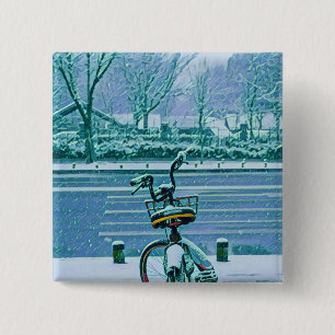 Badge Carré 5 Cm Cadeau Vélo Lover
