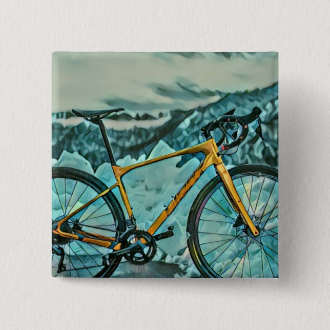 Badge Carré 5 Cm Cadeau Vélo Lover (Devant)