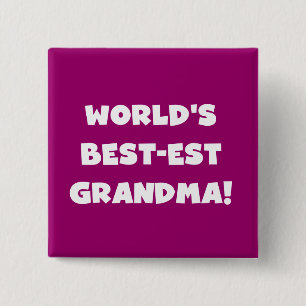 Badge Carré 5 Cm Cadeaux blancs des textes de grand-maman du