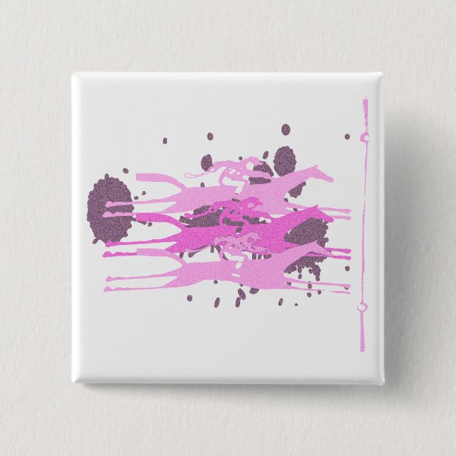 Badge Carré 5 Cm Cadeaux de course de chevaux (Devant)