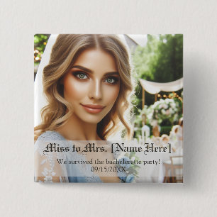 Badge Carré 5 Cm Cadeaux de Mariage Personnalisés avec Photo