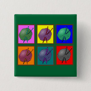 Badge Carré 5 Cm Cadeaux de Popart de tricot