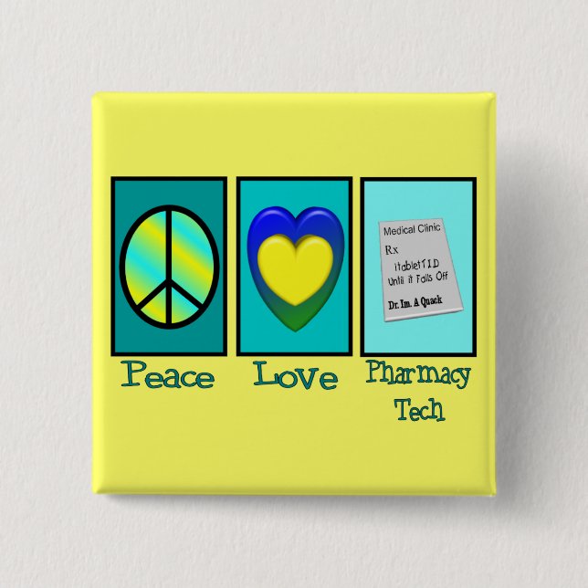 Badge Carré 5 Cm Cadeaux de technicien de pharmacie (Devant)