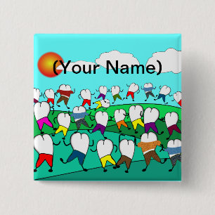 Badge Carré 5 Cm Cadeaux dentaires lunatiques d'art de dent