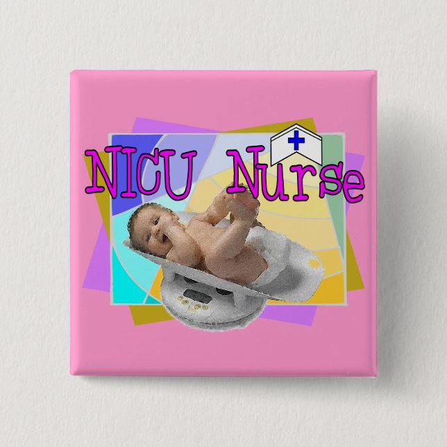Badge Carré 5 Cm Cadeaux d'infirmière de NICU (Devant)