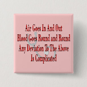 Badge Carré 5 Cm Cadeaux d'infirmière/de thérapeute respiratoire