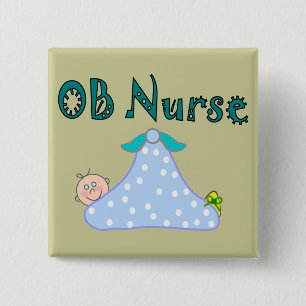Badge Carré 5 Cm Cadeaux d'infirmière d'OB, bébé dans la